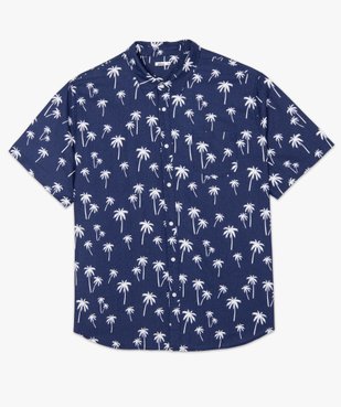 Chemise homme grande taille en lin à motifs palmiers vue4 - GEMO (HOMME) - GEMO