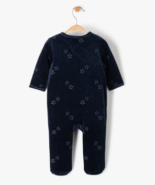 Pyjama bébé en velours avec message ouverture devant vue4 - GEMO(BB COUCHE) - GEMO