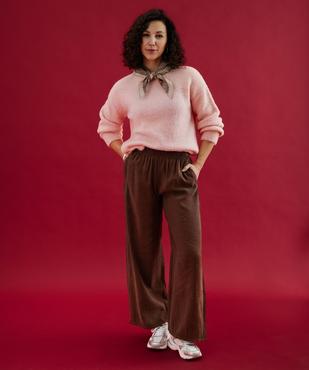 Pantalon large en matière fluide femme vue4 - GEMO 4G FEMME - GEMO