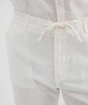 Pantalon en lin et coton coupe Regular homme vue3 - GEMO 4G HOMME - GEMO