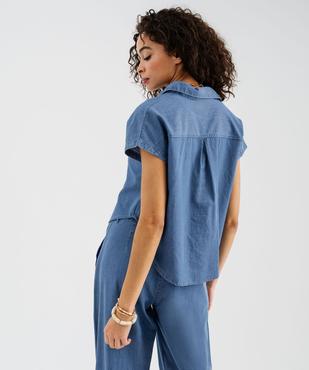 Blouse sans manches en toile denim fluide femme vue3 - GEMO(FEMME PAP) - GEMO