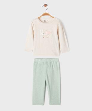 Pyjama 2 pièces en velours à motifs animaux bébé fille vue1 - GEMO 4G BEBE - GEMO