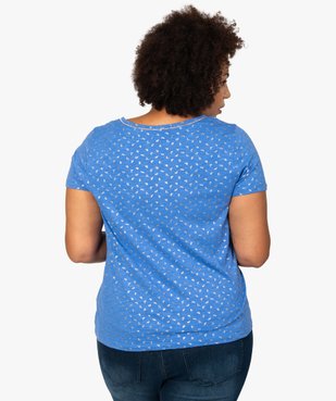 Tee-shirt femme à col V et détails dorés vue3 - GEMO (G TAILLE) - GEMO
