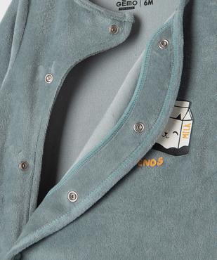 Pyjama en velours à ouverture devant imprimé bébé vue2 - GEMO 4G BEBE - GEMO