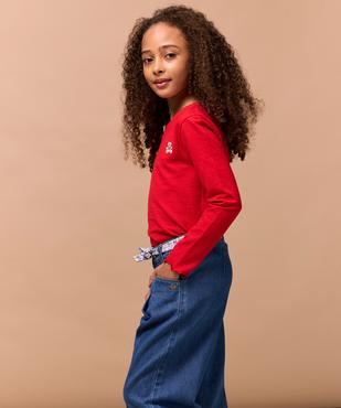 Tee-shirt manches longues en maille gaufrée fille - LuluCastagnette vue1 - LULU CASTAGNETTE GEMO FOR GOOD - GEMO