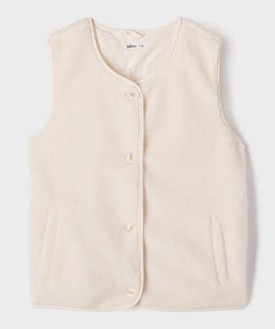 Gilet sans manche en maille sherpa fille vue1 - GEMO (JUNIOR) - GEMO