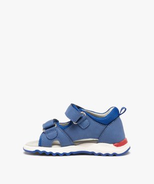 Sandales sport bébé garçon colorées à scratchs vue3 - GEMO(BEBE DEBT) - GEMO