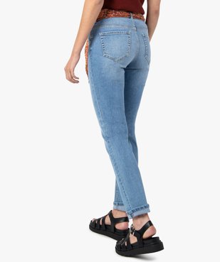 Jean femme coupe Regular avec ceinture foulard vue3 - GEMO(FEMME PAP) - GEMO