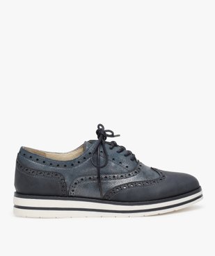 Derbies femme pailletés avec bout golf vue1 - GEMO (CASUAL) - GEMO
