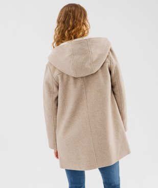 Manteau droit zippé à capuche femme vue3 - GEMO 4G FEMME - GEMO