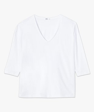 Tee-shirt femme à manches ¾ col V vue4 - GEMO(FEMME PAP) - GEMO