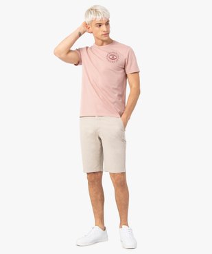 Tee-shirt homme avec inscription et broderie poitrine vue5 - GEMO (HOMME) - GEMO