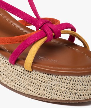 Sandales femme compensées à fines brides multicolores vue7 - GEMO(URBAIN) - GEMO