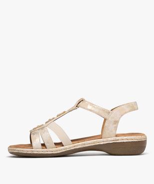 Sandales confort légères à petit talon et bride scratch femme vue3 - SOFTRELAX - GEMO