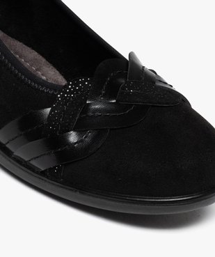 Ballerines femme confort en suédine avec bride tressée vue6 - GEMO 4G FEMME - GEMO