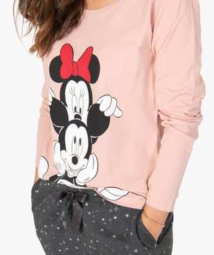 Pyjama femme imprimé Mickey et Minnie - Disney vue2 - DISNEY DTR - GEMO