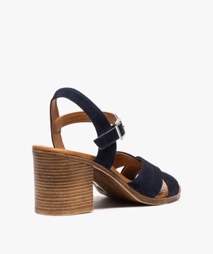 Sandales femme à talon carré coupe spéciale pied large vue4 - Nikesneakers(URBAIN) - Nikesneakers