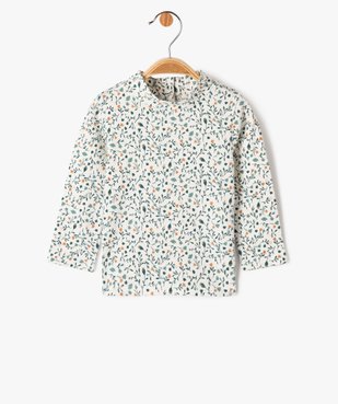 Tee-shirt manches longues à col montant imprimé fleuri bébé fille vue1 - GEMO(BEBE DEBT) - GEMO