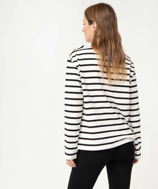 Tee-shirt rayé à manches longues femme vue3 - GEMO(FEMME PAP) - GEMO