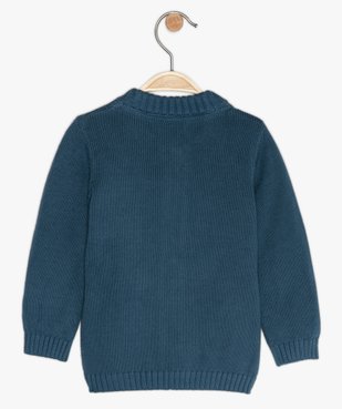 Gilet bébé garçon zippé en maille fantaisie vue2 - GEMO(BEBE DEBT) - GEMO