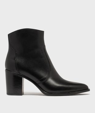 Bottines à talon dessus cuir femme - Tanéo vue1 - TANEO - GEMO