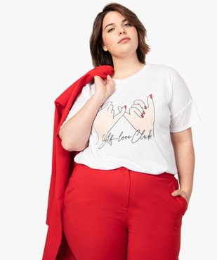 Tee-shirt femme loose à manches courtes et imprimé vue1 - GEMO (G TAILLE) - GEMO