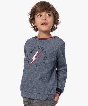 Sweat garçon coloris chiné avec motif – Lulu Castagnette vue1 - LULUCASTAGNETTE - GEMO