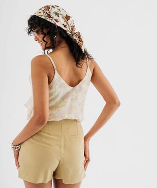 Top en voile fleuri à fines bretelles femme vue4 - GEMO(FEMME PAP) - GEMO