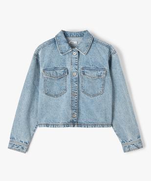 Chemise en jean fille façon veste coupe courte et large vue1 - GEMO (ENFANT) - GEMO
