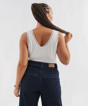Débardeur fluide à col V dentelle femme grande taille vue3 - GEMO 4G GT - GEMO