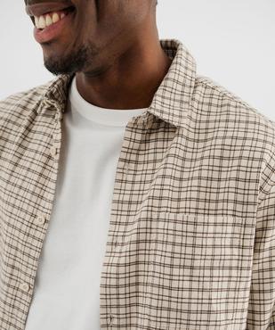 Chemise à carreaux en flanelle de coton homme vue2 - GEMO 4G HOMME - GEMO