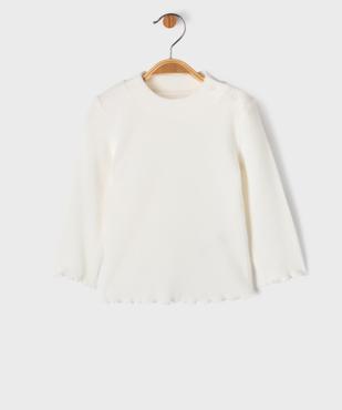 Tee-shirt manches longues chaud en maille côtelée bébé fille vue1 - GEMO(BEBE DEBT) - GEMO