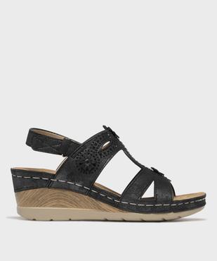 Sandales confort à strass avec talon compensé femme vue1 - G'FLEX - GEMO