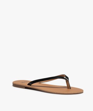 Tongs femme à petit talon plat et lanières fines vue2 - GEMO (CASUAL) - GEMO
