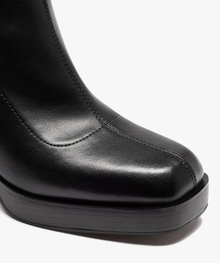 Boots femme unies à talon haut carré avec col stretch vue6 - GEMO(URBAIN) - GEMO