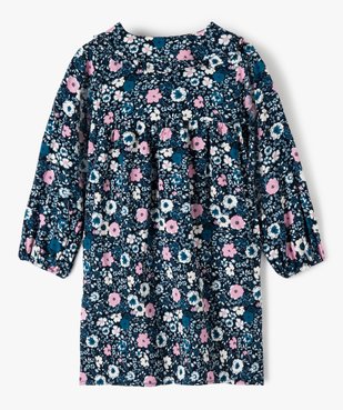 Robe fille fleurie à manches longues et grand col vue3 - GEMO 4G FILLE - GEMO