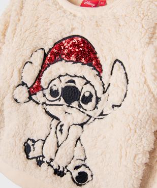 Sweat en maille sherpa spécial Noël avec motif Stitch fille - Disney vue2 - LILO & STITCH - GEMO