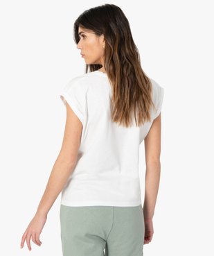 Tee-shirt femme à manches courtes avec motif vue4 - GEMO(FEMME PAP) - GEMO