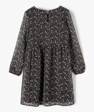 Robe fille imprimée à manches longues et buste smocké vue3 - Nikesneakers (ENFANT) - Nikesneakers