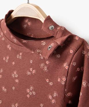 Tee-shirt en maille côtelée à col montant bébé fille vue2 - GEMO(BEBE DEBT) - GEMO