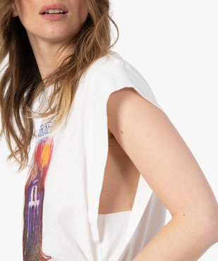 Tee-shirt femme sans manches avec motif sur le buste vue6 - GEMO(FEMME PAP) - GEMO