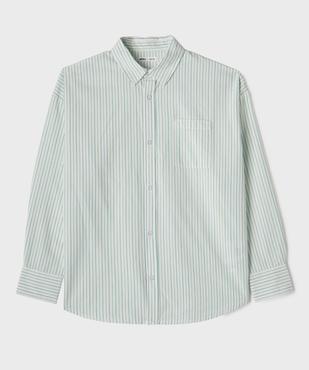 Chemise manches longues rayée en coton fille vue1 - GEMO (JUNIOR) - GEMO