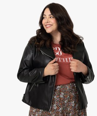 Blouson femme en esprit rock avec fermetures zippées vue1 - GEMO (G TAILLE) - GEMO