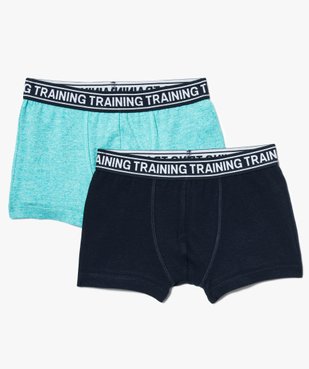 Lot de 2 boxers en coton stretch avec ceinture imprimée vue1 - GEMO (ENFANT) - GEMO