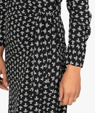 Robe chemise femme imprimée à jupe portefeuille vue2 - GEMO(FEMME PAP) - GEMO