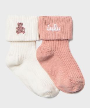 Bottons bébé fille avec motif brodé sur la tige bébé (lot de 2) - LuluCastagnette vue1 - LULUCASTAGNETTE - GEMO