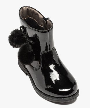 Boots fille vernies avec pompons sur le côté vue5 - Nikesneakers (ENFANT) - Nikesneakers