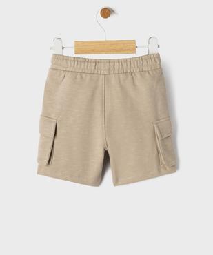 Short uni avec poches cargo bébé garçon vue3 - GEMO(BEBE DEBT) - GEMO