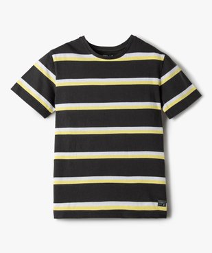 Tee-shirt garçon rayé à manches courtes 100% coton biologique vue1 - GEMO C4G GARCON - GEMO
