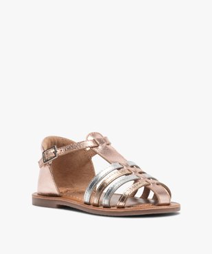 Sandales fille à brides multiples à talon et bout fermés vue2 - GEMO (ENFANT) - GEMO
